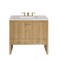 James Martin Vanities Hudson 36in Single Vanity, Light Natural Oak w/ 3 CM Eternal Jasmine Pearl Top 435-V36-LNO-3EJP - alternate 1